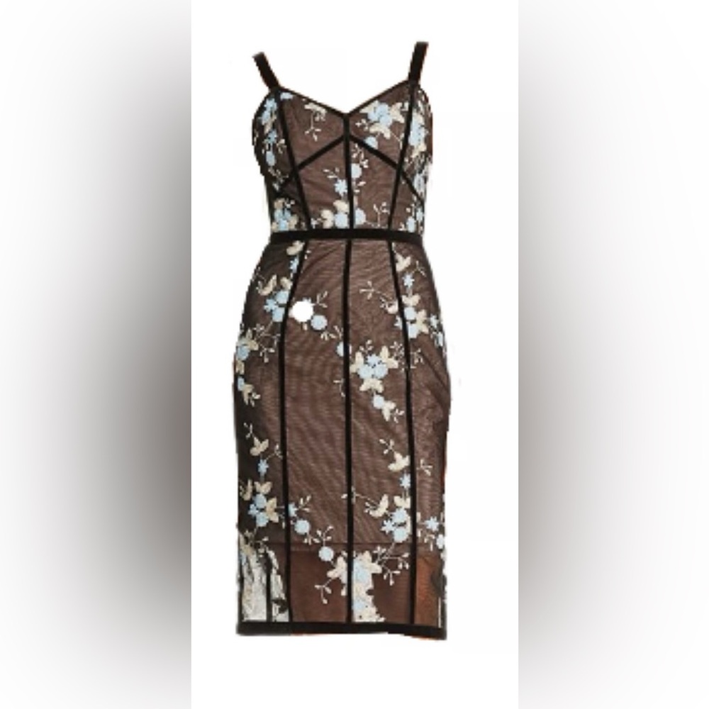 Bronx and Banco Marietta Floral Illusion dress Medium